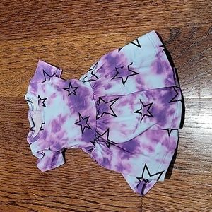 New tie dye with stars do dress to match girl's outfit